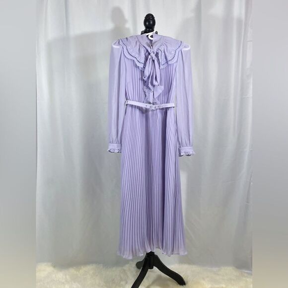 Self-Portrait Chiffon Midi-Dress size 2 - Picture 9 of 13